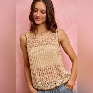 SO ME Crochet Lace Light Weight Sweater Vest